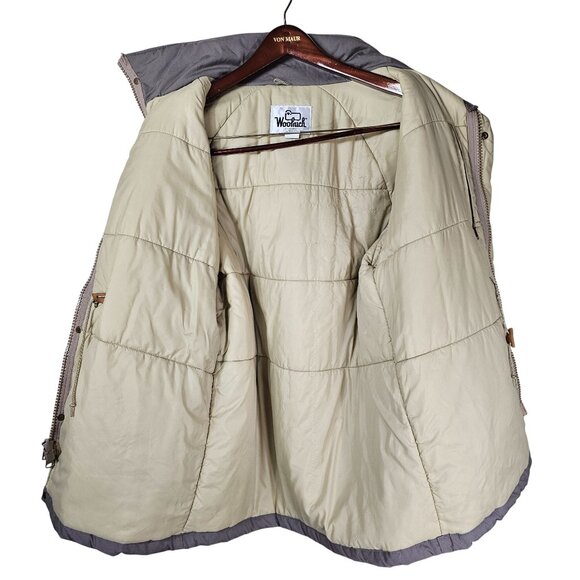 VTG 80s Woolrich Mens Mushroom Gray Thermal Parka L Hooded Pockets Outdoor - Picture 14 of 15